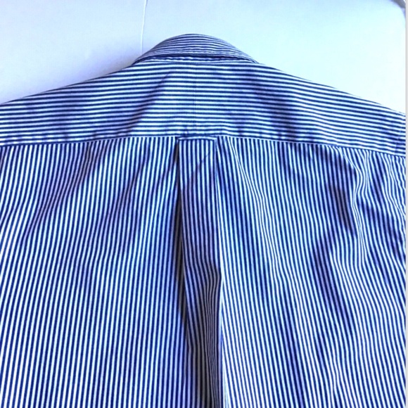 ARBORWAY pinpoint Oxford blue striped 80’s 2 ply cotton shirt Sz 15.5- 32/33 - Picture 2 of 7